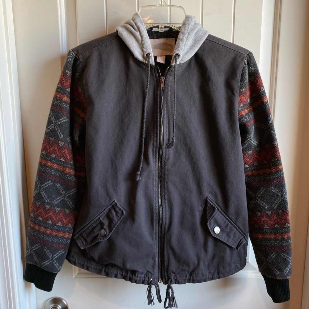 Forever 21 Tribal Pattern Jacket Coat Zip Up XS